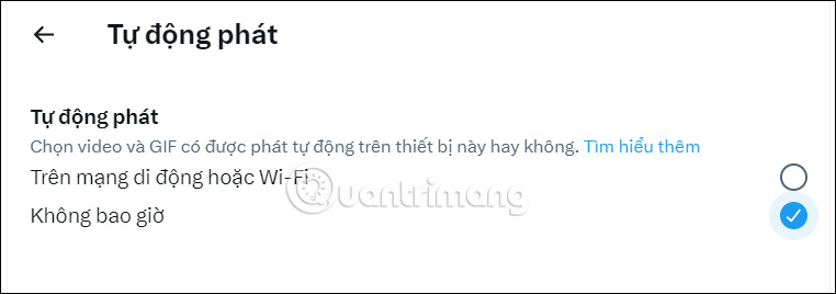 Không phát video tự động trên Twitter PC