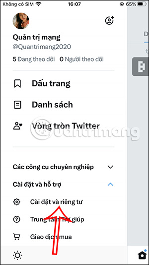 Cài đặt riêng tư trên Twitter