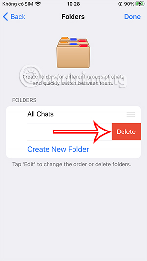 Xóa thư mục trên Telegram