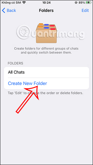 Tạo thư mục trò chuyện Telegram