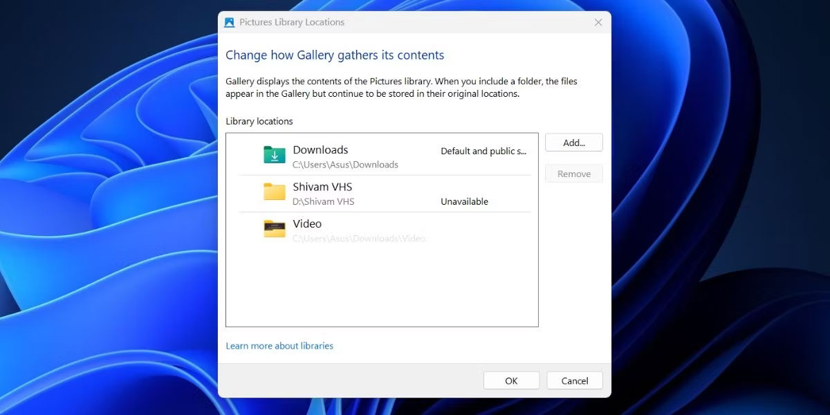 Thêm thư mục vào Gallery trong Windows File Explorer