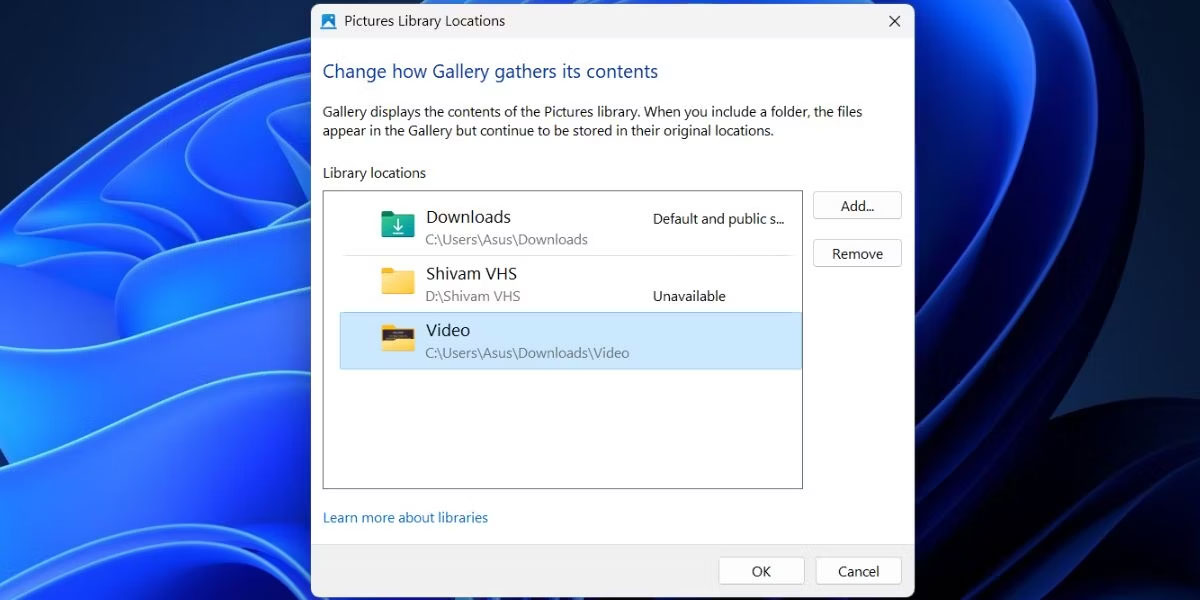 Xóa thư mục khỏi Gallery trong Windows File Explorer