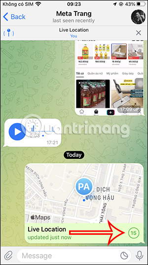Gửi vị trí trên Telegram