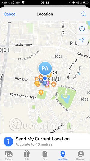 Nhận diện vị trí trực tiếp trên Telegram