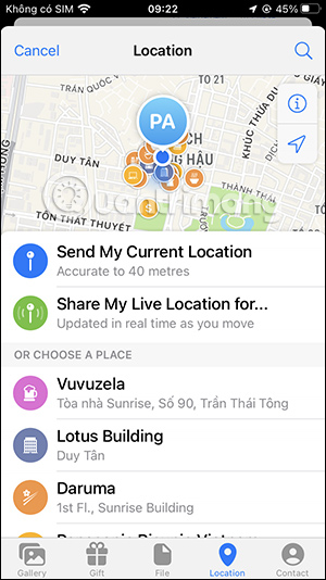 Vị trí xung quanh