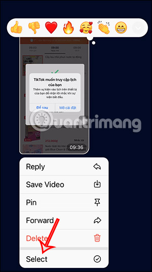 Chọn nhiều tin nhắn cùng lúc
