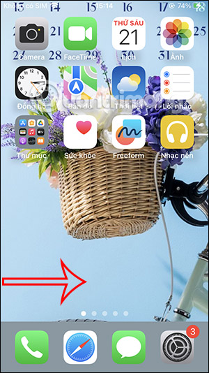 Giao diện màn hình chính trên iPhone