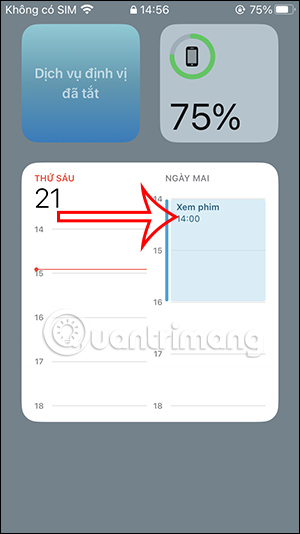 Xem lịch sự kiện màn hình khóa trên iPhone
