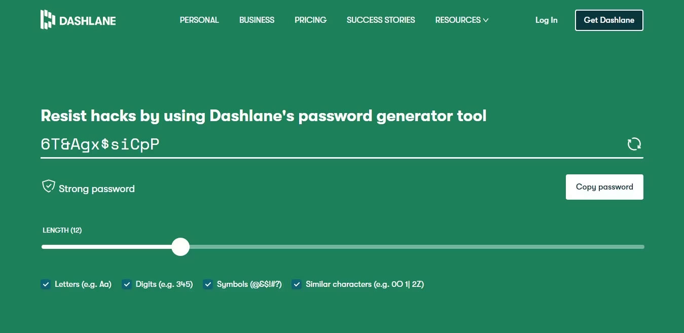 Công cụ tạo mật khẩu Dashlane
