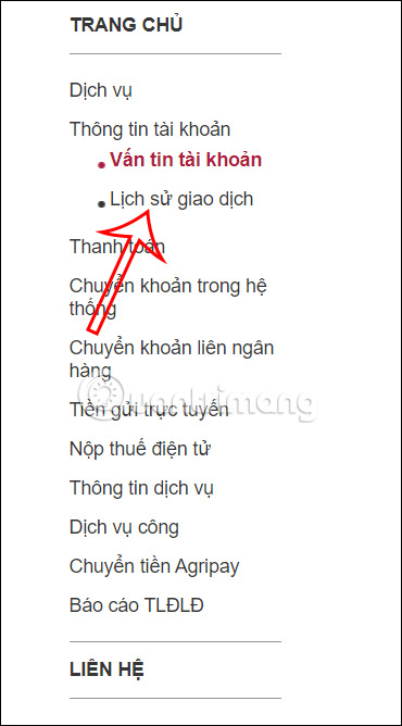 Lịch sử giao dịch Agribank