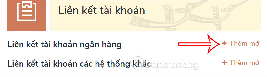 Thêm tài khoản ngân hàng trên Cổng Dịch vụ công Quốc Gia