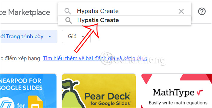 Tiện ích Hypatia Create trong Google Slides
