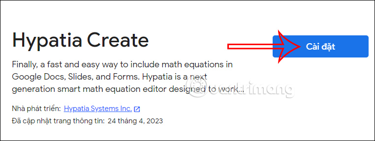 Cài tiện ích Hypatia Create trong Google Slides