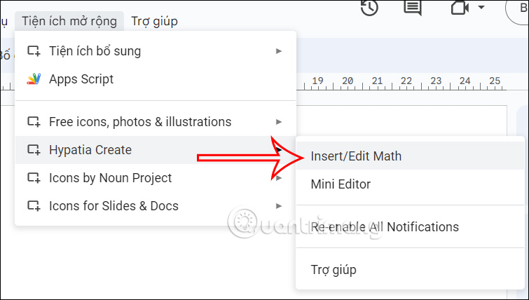 Dùng tiện ích Hypatia Create trong Google Slides