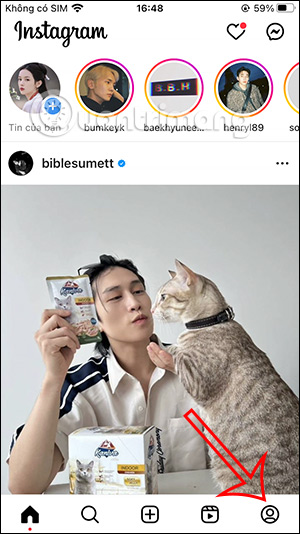 Giao diện Instagram