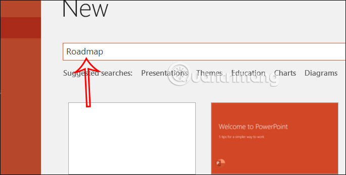 Tìm mẫu template Roadmap trong PowerPoint