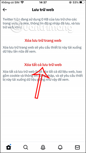 Xóa lưu trữ trang web