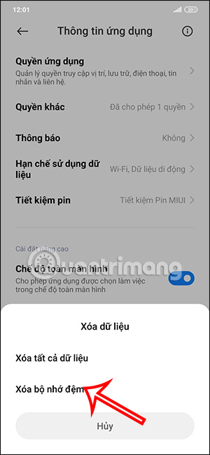 Xóa bộ nhớ đệm Twitter