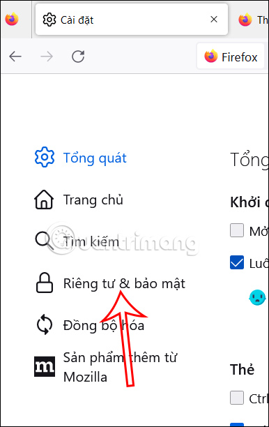 Riêng tư & bảo mật trên Firefox