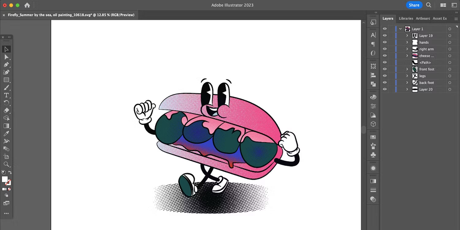 Hình ảnh vector đầy màu sắc trong Illustrator