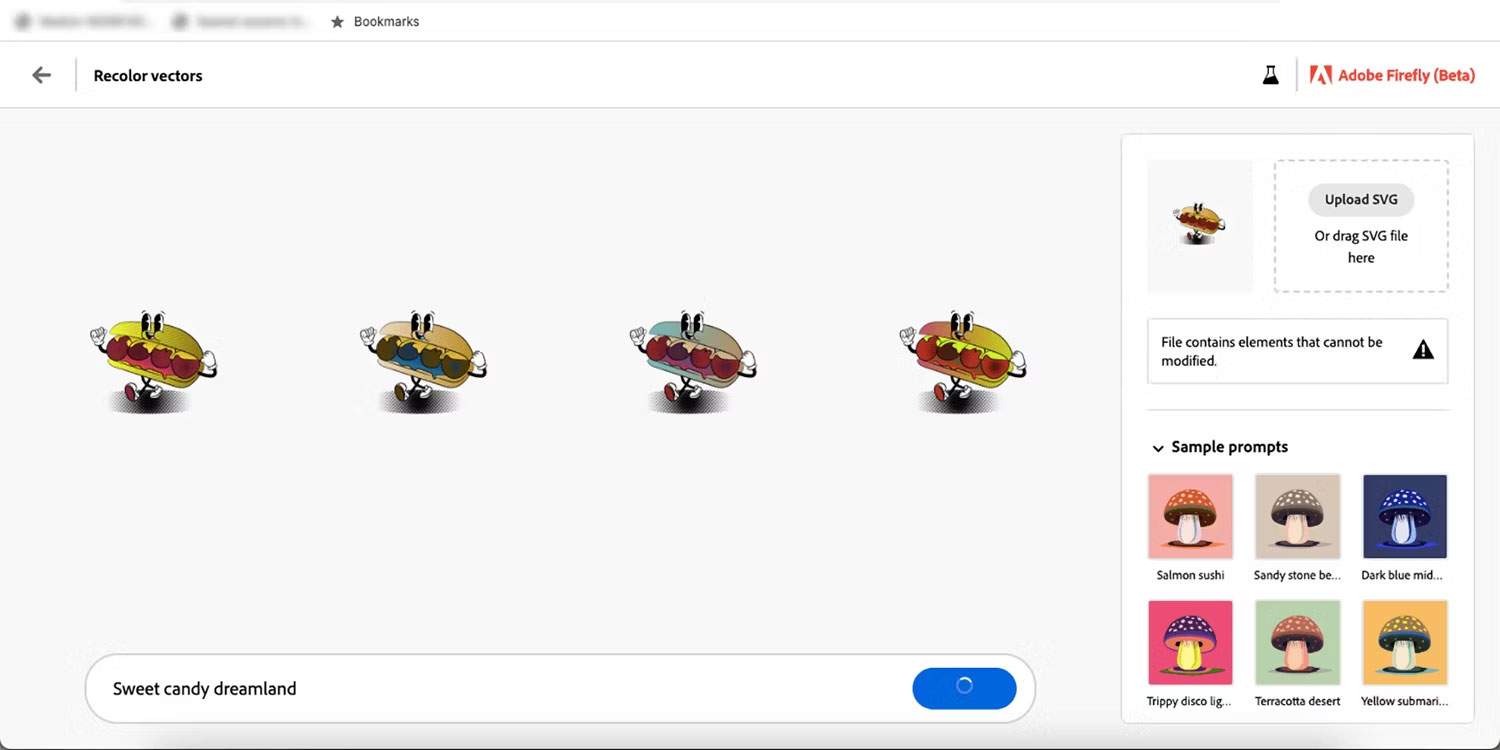 Công cụ Recolor vector trong Adobe Firefly