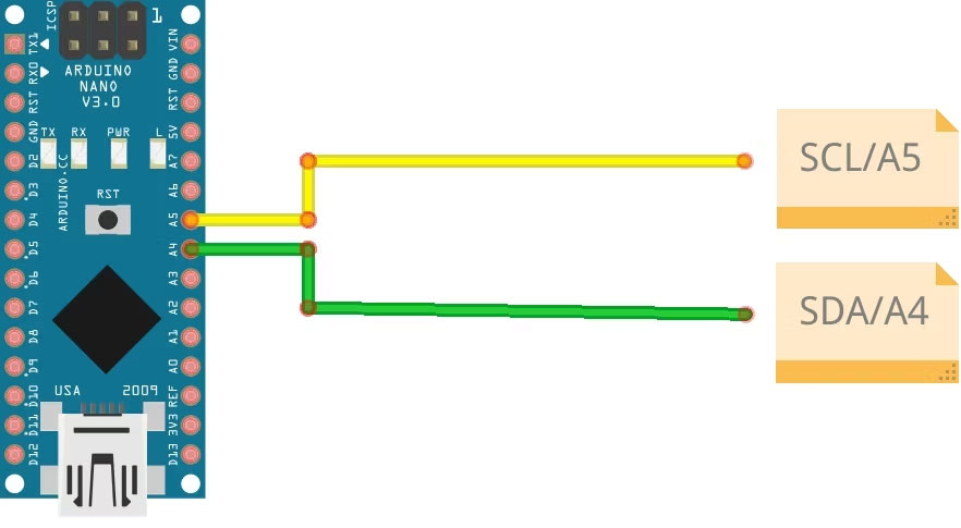 Sơ đồ chân Arduino Nano I2C