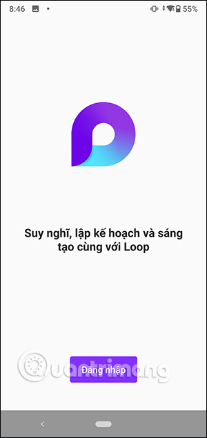 Đăng nhập ứng dụng Microsoft Loop