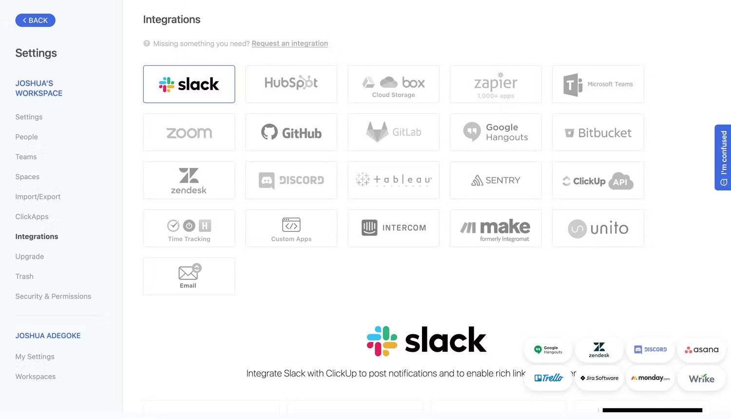 Các công cụ tích hợp với ClickUp