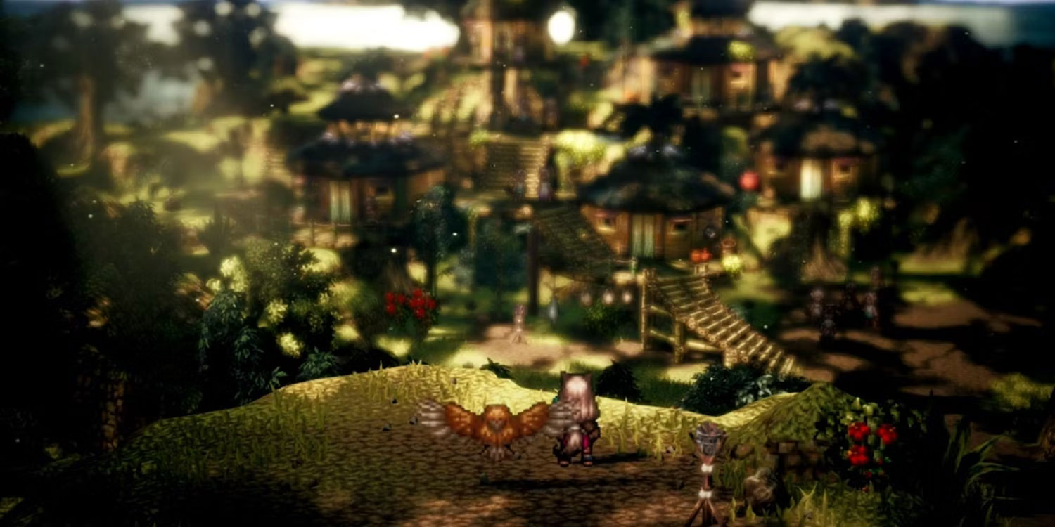 Octopath Traveler 2 Mahina và Cait HD2D Art Style