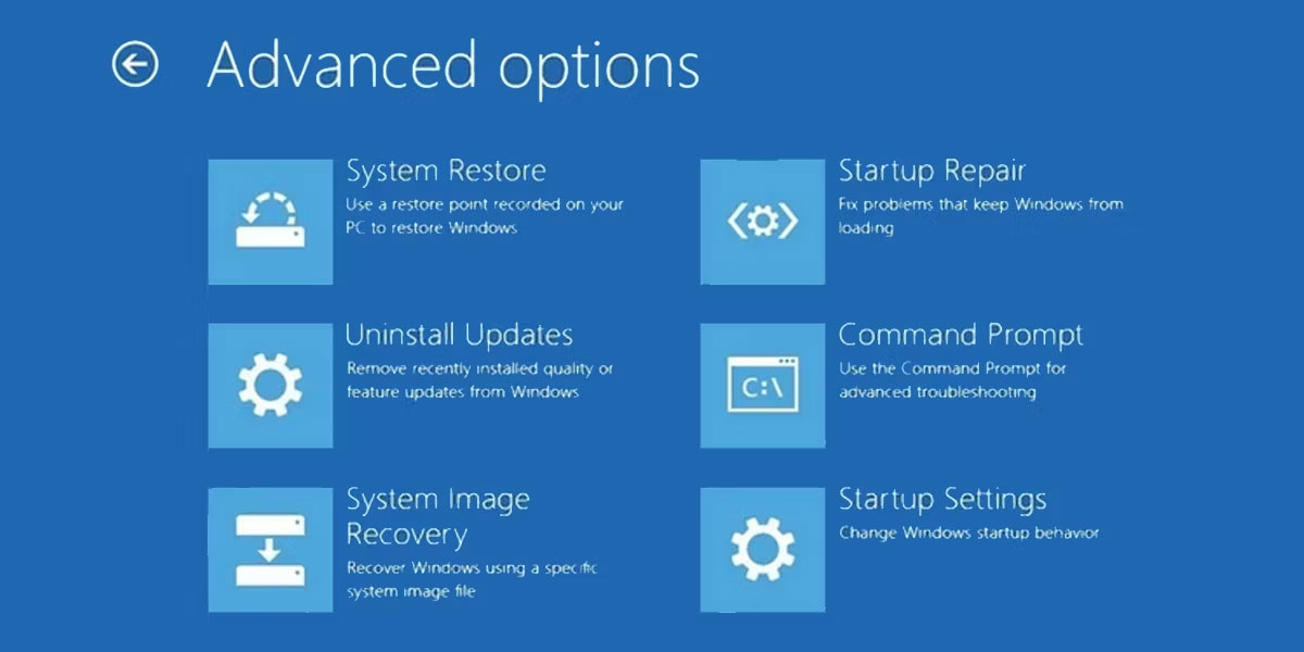 Nhấp vào Startup Repair trong Windows 10.