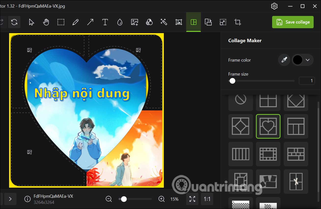 Ghép ảnh trên Icecream Photo Editor