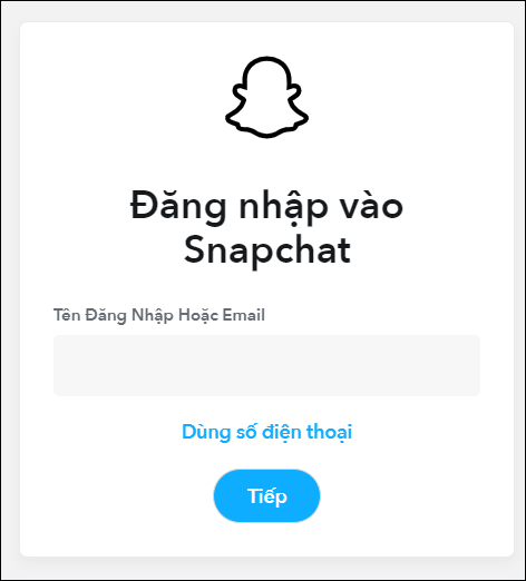 Truy cập tài khoản Snapchat
