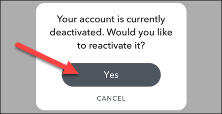 Kích hoạt lại tài khoản Snapchat