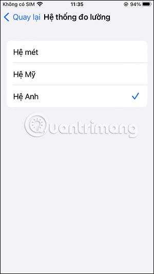 Thay đổi đơn vị đo lường Apple Maps