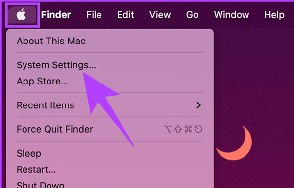 Chọn System Settings trên Mac