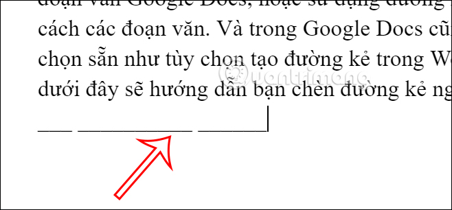 Phím tắt tạo đường kẻ ngang Google Docs