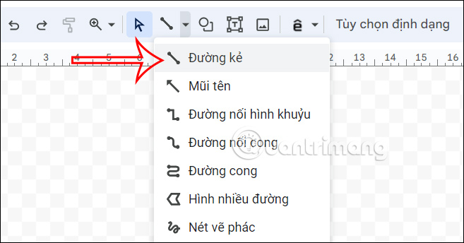 Tạo đường kẻ bản vẽ trong Google Docs