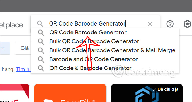 Tiện ích QR Code Barcode Generator Google Docs