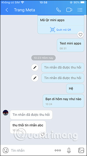 Nhắn tin trên Zalo
