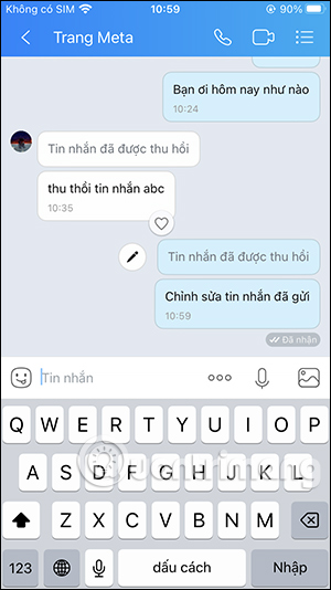 Gửi tin nhắn Zalo mới