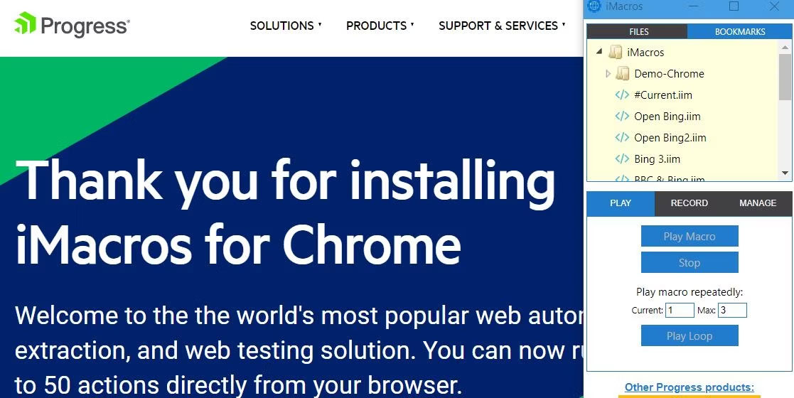 Tiện ích mở rộng ghi macro iMacro