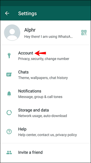 Chỉnh tài khoản WhatsApp Android