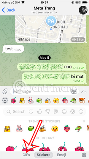 Mục GIFs Telegram