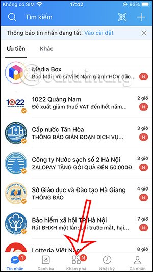 Khám phá trên Zalo