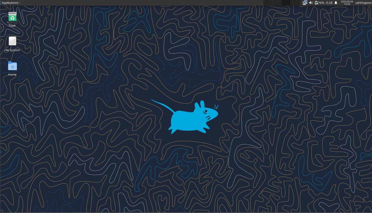 Desktop Xfce của Fedora Server với các ứng dụng