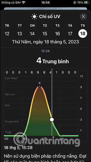 Xem chỉ số UV thời gian thực