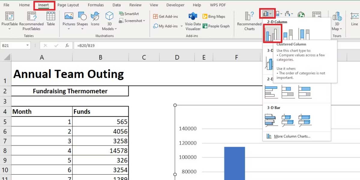 Chèn dữ liệu vào bảng trong Excel
