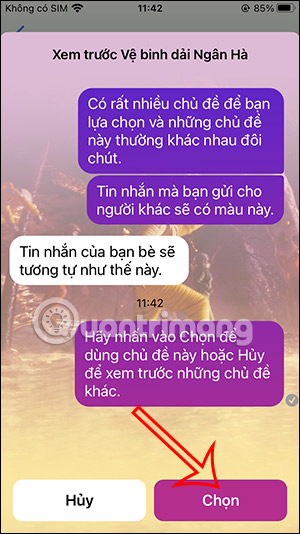 Cài theme Messenger Vệ sinh dải ngân hà