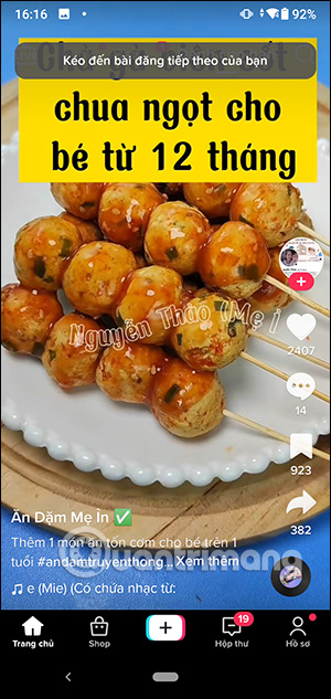 Tắt cuộn video TikTok tự động