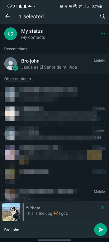 Chỉnh sửa chú thích ảnh WhatsApp